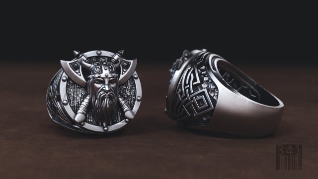 ring warrior viking 3D प्रिंट मॉडल .c4d .max .obj .3ds .fbx .stl .blend 