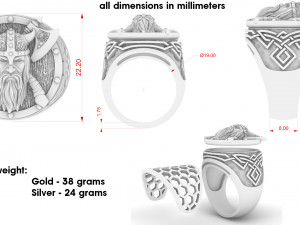 ring warrior viking 3D प्रिंट मॉडल