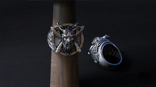 ring viking warrior 3D 프린트 모델 .c4d .max .obj .3ds .fbx .stl .blend 