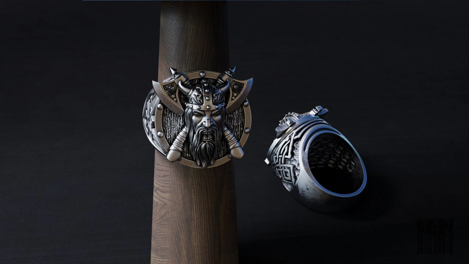 ring viking warrior 3D Print Model .c4d .max .obj .3ds .fbx .stl .blend 