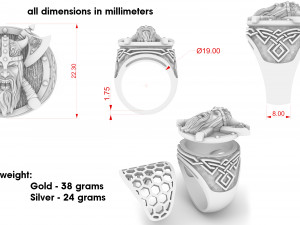 ring viking warrior 3D 프린트 모델