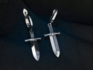 sword earrings 3D प्रिंट मॉडल