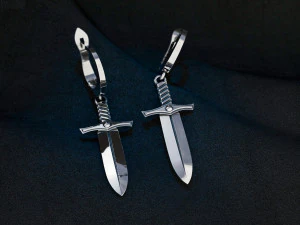 Schwertohrringe 3D Druckmodell