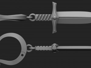 sword earrings 3D Baskı Modeli