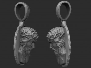 jesus pendant for printing and cnc 3D 프린트 모델