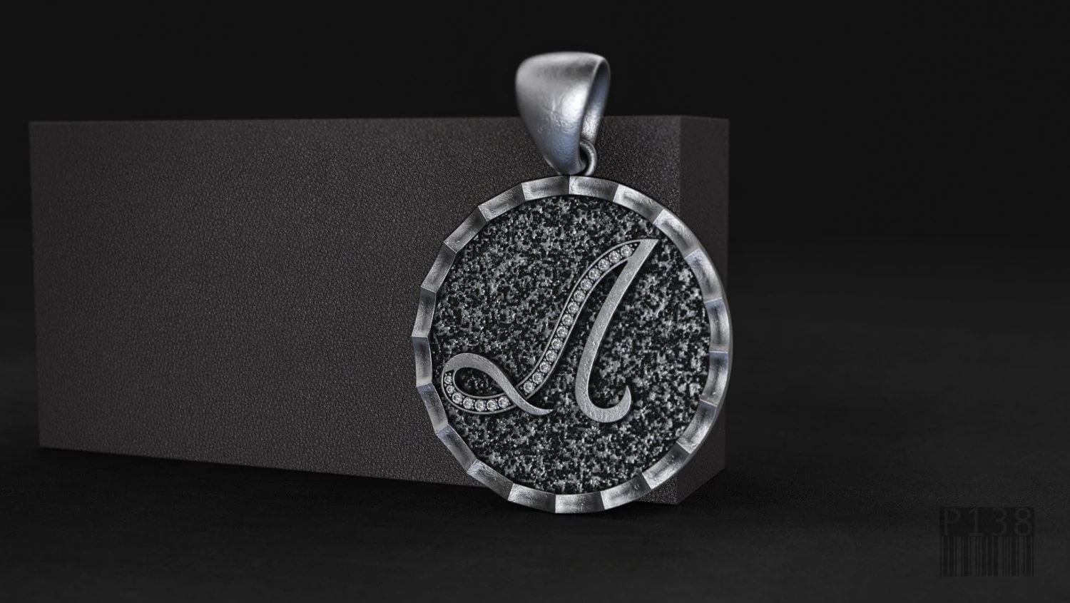 pendant letter with stones 3D Print Model .c4d .max .obj .3ds .fbx .stl .blend 
