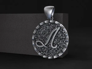pendant letter with stones 3D Print Model