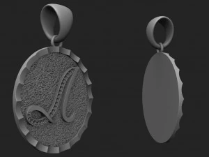 pendant letter with stones 3D Print Model