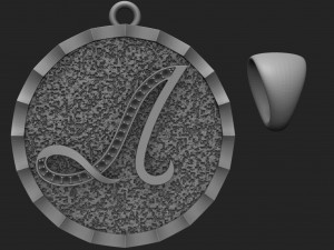 pendant letter with stones 3D Print Model