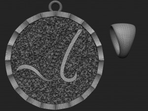 pendant letter with stones 3D Print Model