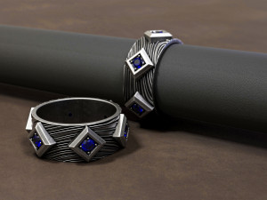 ring with stones 3D 프린트 모델