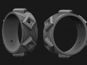 ring with stones 3D प्रिंट मॉडल