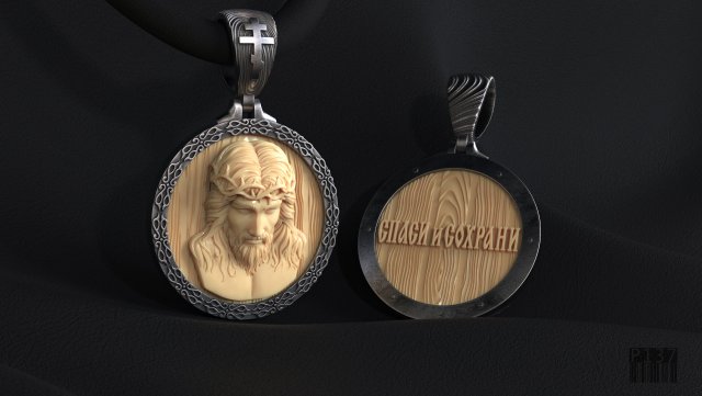 jesus pendant for printing and cnc 3D Print Model .c4d .max .obj .3ds .fbx .stl .blend 