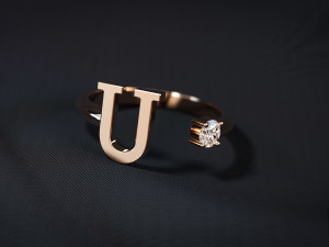 ring with the letter u Modèles 3D en vedette