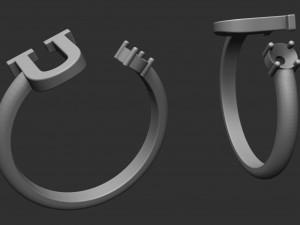 ring with the letter u Modello di stampa 3D