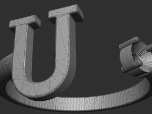 ring with the letter u Modello di stampa 3D