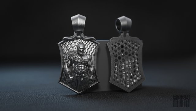 pendant kratos god of war 3D प्रिंट मॉडल .c4d .max .obj .3ds .fbx .stl .blend 