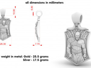 pendant kratos god of war 3D प्रिंट मॉडल