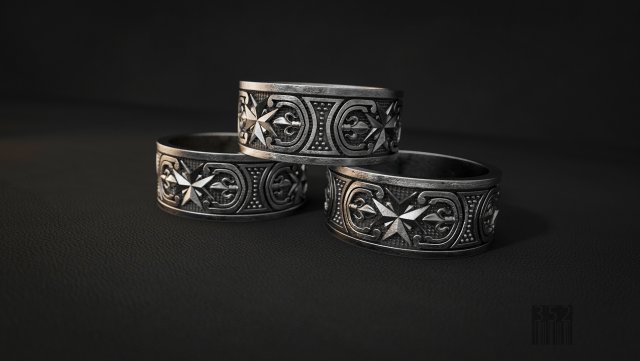 ring with a pattern 3D Print Model .c4d .max .obj .3ds .fbx .stl .blend 