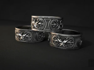 模様のあるリング 3Dプリントモデル