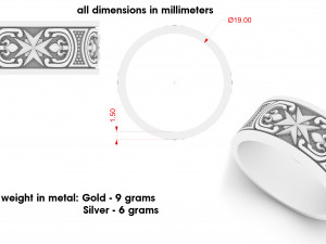 ring with a pattern 3D Print Model