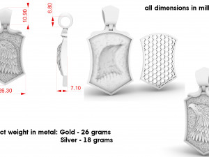 eagle pendant Model Cetak 3D
