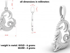 zodiac capricorn pendant 3D Print Model