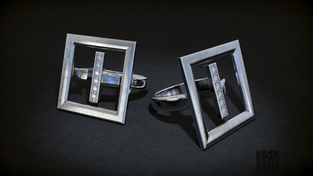 ring square with diamonds Modelo de impresión 3D .c4d .max .obj .3ds .fbx .stl .blend 