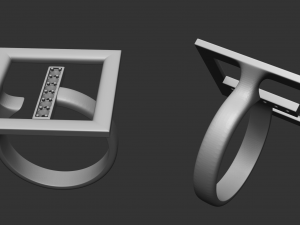 ring square with diamonds Modelo de impresión 3D