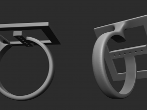 ring square with diamonds Modelo de impresión 3D