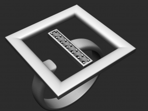 ring square with diamonds Modelo de impresión 3D