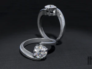Diamantring f&uuml;r Frauen 3D Druckmodell