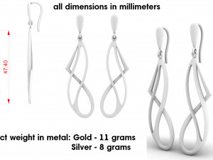 hanging earrings Model Cetak 3D