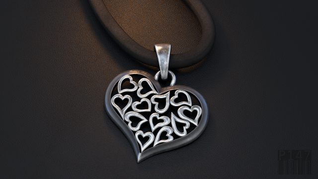heart pendant 3D Baskı Modeli .c4d .max .obj .3ds .fbx .stl .blend 