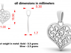 heart pendant 3D Baskı Modeli