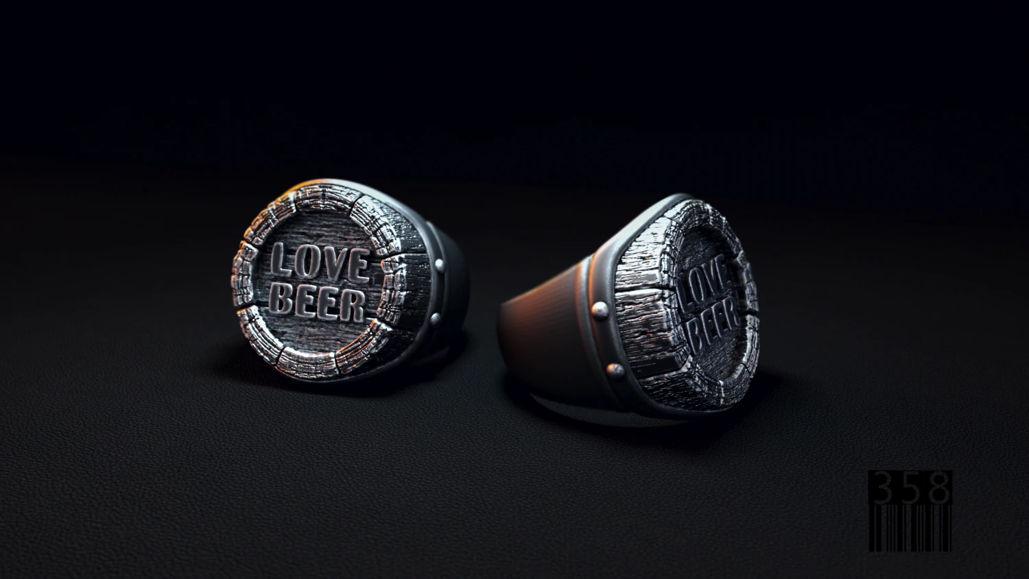 signet ring love beer 3D Print Model .c4d .max .obj .3ds .fbx .stl .blend 