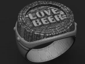 signet ring love beer 3D Print Model