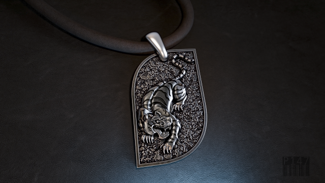 tiger pendant 3D Print Model .c4d .max .obj .3ds .fbx .stl .blend 