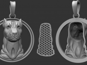 pit bull pendant with stones 3D Baskı Modeli
