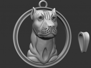 pit bull pendant with stones 3D Baskı Modeli