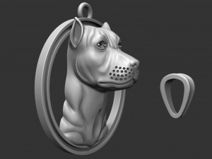 pit bull pendant with stones 3D Baskı Modeli