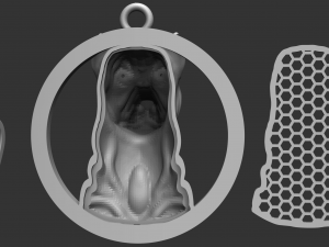 pit bull pendant with stones 3D Baskı Modeli