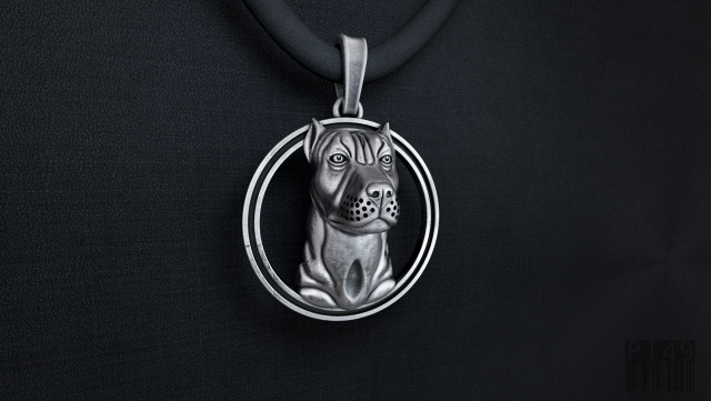 jewelry pit bull pendant 3D Print Model .c4d .max .obj .3ds .fbx .stl .blend 