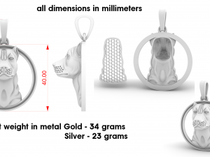 jewelry pit bull pendant 3D Print Model