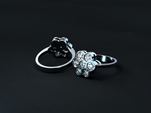 ring with stones in the form of a flower 3Dプリントモデル