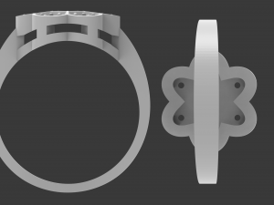 ring with stones in the form of a flower Model Cetak 3D