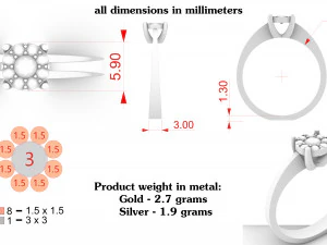 diamond ring 3d 3D Print Model
