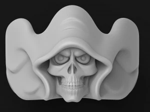 hooded skull ring 3D Print Model