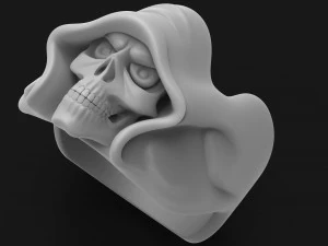 hooded skull ring 3D Print Model