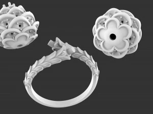 ring with fir cones 3D Print Model